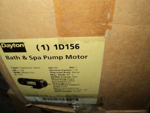 Dayton 1d156 motor  1hp , pool ,115 v , 3450-1725 rpm , 56z fr , capacitor start for sale