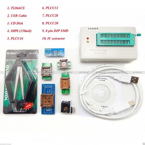 Programmer TL866CS USB EPROM FLASH BIOS 7 Adapters Socket Extractor For 13000 IC