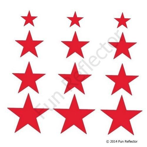 Red Stars Bicycle Reflective Stickers Decals