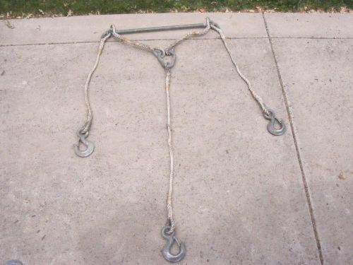 Vtg deer hunting hoist or industrial or military hoist rope &amp; hook for sale