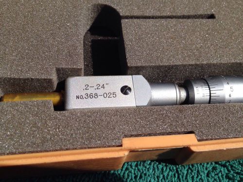 MITUTOYO .2-.24&#034; HOLTEST VERNIER INSIDE MICROMETER No. 368-025