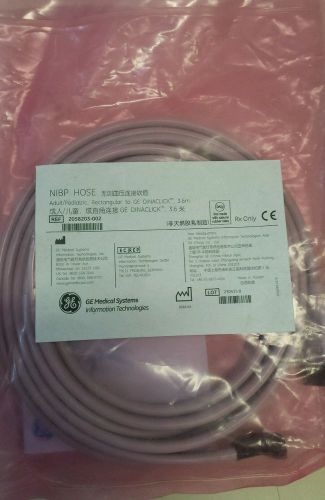 GE NIBP HOSE 2058203-002 Adult/Pediatric Rectangular to GE DINACLICK 3.6