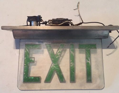 Vintage electric exit sign ceiling mount industrial lighted sign! for sale