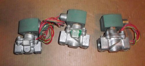 Lot of 3 asco aluminum body solenoid valve 1/2&#034; * 3/4&#034; npt 8215g30 + 8215g20 for sale