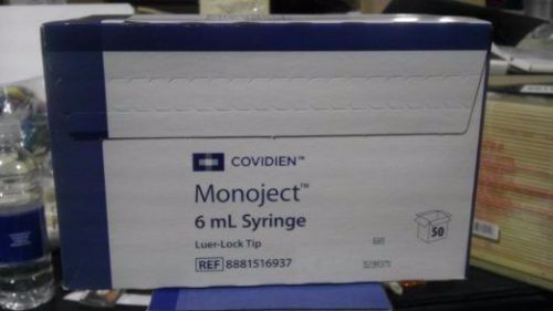 Kendall monoject 6cc synringe luer lok pack of 50 #8881516937 (m0837-8e022) for sale