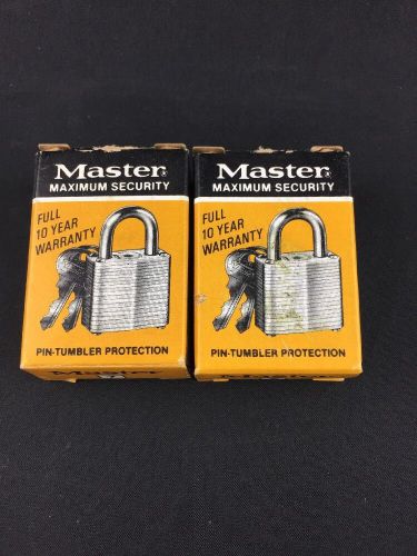 2 Vintage  Master No 7 Padlocks with Matching Keys in Original Boxes