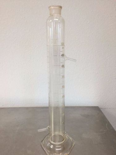 PYREX Corning LAB GLASS 500ml GRADUATED CYLINDER w/ Two Arms NO. 2982