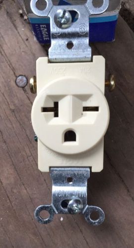 BULK LOT OF 10. Eagle Ivory Single Outlet Receptacle NEMA 6-20R 250V 20A 1876V