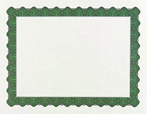 Great Papers! Metallic Green Border Certificate, 8.5&#034;x 11&#034;, 100 Count (934200)