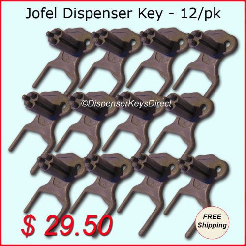 Jofel &#034;Kunilock&#034; Key for Paper Towel, Toilet Tissue &amp; Soap Dispensers - (12/pk.)