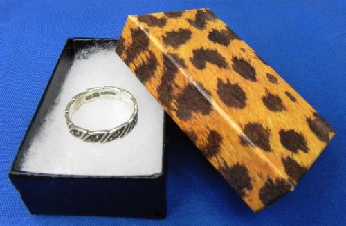 100 leopard print cotton filled gift boxes 2-5/8&#034; x1-1/2&#034; jewelry charm ring box for sale