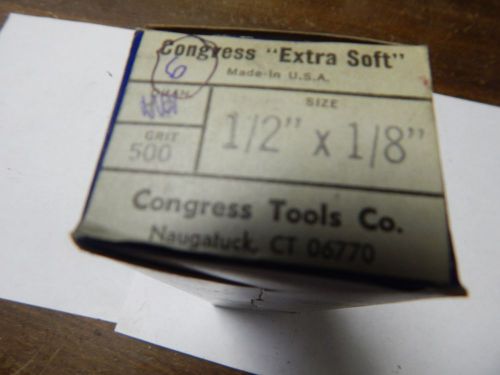 Congress &#034; Extra Soft&#034; 1/2&#034; x 1/8&#034; x 6&#034; 500 Grit Polishing Stones lot of 6 Pcs