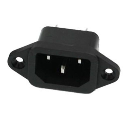 10 pcs black 3 pins iec320 c14 inlet power plug socket ac 250v 10a for sale