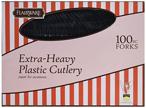 Fineline settings fineline settings 100-piece extra heavy cutlery forks, black for sale