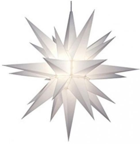 21 Lighted 3-Dimensional White Moravian Star Hanging Christmas Decoration