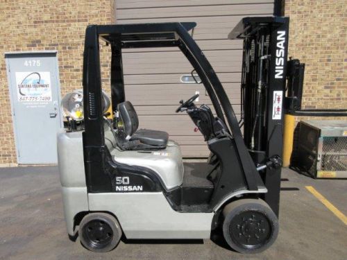 Forklift (23256) 2011 nissan model cf50lp, 5000 lbs cap. triple mast for sale