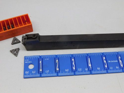 CARBOLOY 1&#034; INDEXABLE TOOL HOLDER  WITH (6) TNMA-322-F CARBOLOY CARBIDE INSERTS