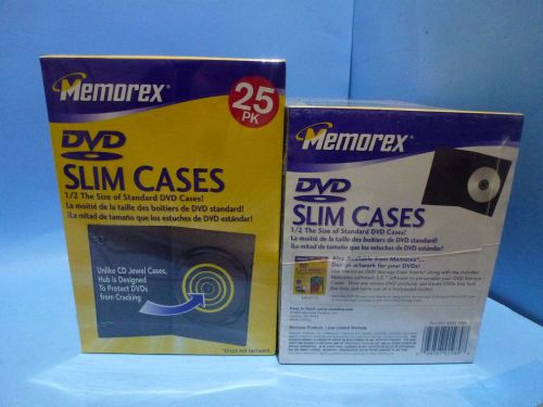 Memorex 50 pk SLIM Black Single DVD Cases 7MM - with a 50pk of CD-Rs