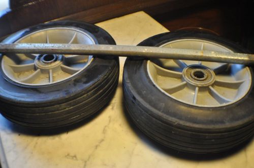 2 SOLID TIRE 8&#034;   DOLLY  WHEEL w/ axle 1/2 &#034;