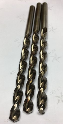 3 pcs 3/8&#034; parabolic taper length cobalt jobber drill bits,135 deg split point, for sale