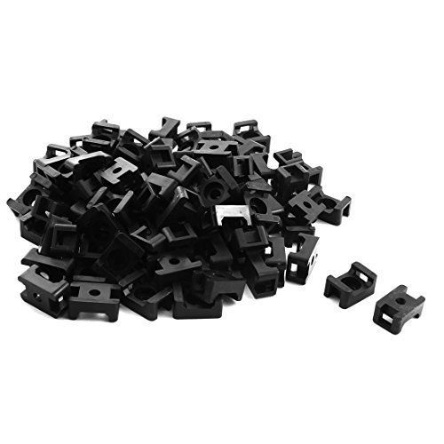 90 x black wire bundle cable zip tie mount saddle base 5mm slot width for sale