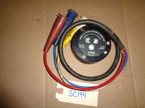 Knopp Model K-3 Phase Sequence Indicator Multi-Volt 60-600 Volts - SC194