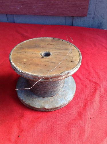 Vintage Copper Magnet Motor Antenna Winding Wire on Wood/Metal Spool