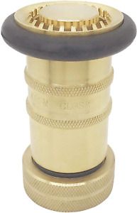 SpringSpray 1&#034; NPSH Fire Hose Nozzle Brass Fire Equipment Heavy Duty Industrial