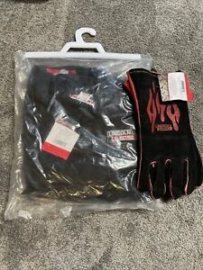 Lincoln K2986-L Shadow Split Leather Sleeved Welding Jacket-Large  Also Gloves