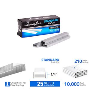 Swingline Staples, Standard, 1/4 inches Length, 210/Strip, 5000/Box, 1 Box (3...