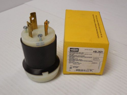 New hubbell twist-lock plug hbl-2621 2 pole 2p 30 amp a 30a 250v hbl2621 for sale