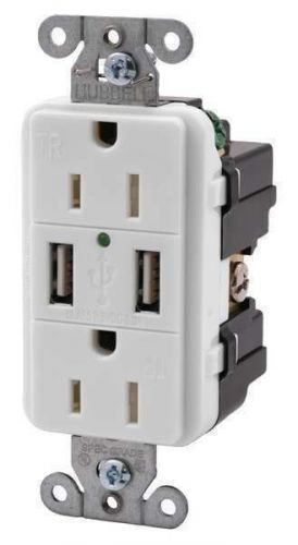 Hubbell USB15X2W USB Duplex Receptacle White (Brand NEW) in Box