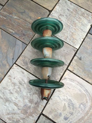 Antique Vintage Electrical Insulators - Steampunk 4 Sombrero Pieces Blue Green