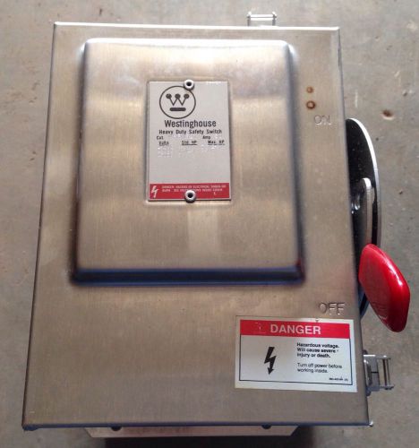 New Westinghouse STAINLESS STEEL  #WHFN321 Heavy Duty Disconnect Switch