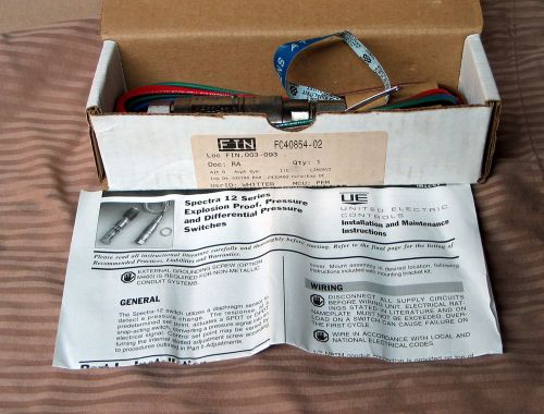 Spectra 12 pressure switch 400 psi united electric controls nib for sale