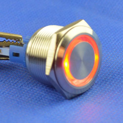 waterproof 22mm orange led circle momentary push button switch DC 12 Angel Eye