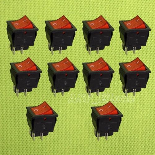 10PCS Red AC 250V  Rocker Switch KCD4-201N