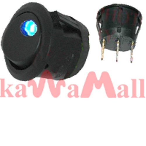 Round 12v blue led snap rocker switch toggle car spst for sale