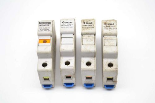 Lot 4 gould mix ultrasafe uscc1i usm1 1p 600v-ac 30a amp fuse holder b440375 for sale