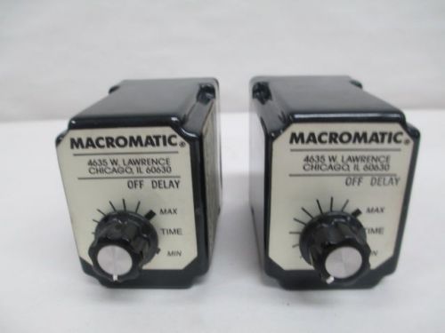 LOT 2 MACROMATIC SS-51622-08 B TIME DELAY RELAY 120V-AC 2-60 SEC D221146