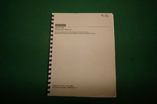 Original oem keithley instruction manual model 192 programmable dmm and 1910 ac for sale