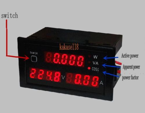 AC 110V 220V Digital 100A watt power meter volt amp Ammeter Voltmeter 80-300V