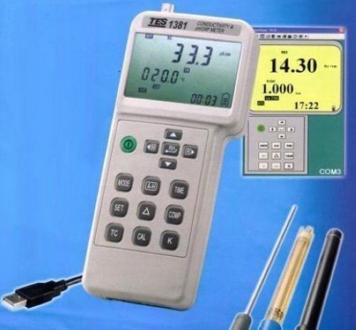 TES-1381 Conductivity &amp; pH/ORP Meter mV TDS Resistivity Salinity Concentration