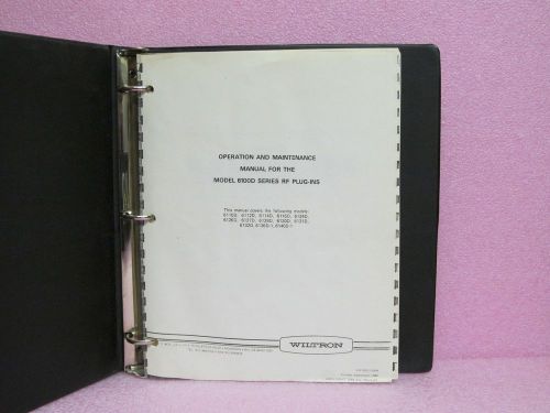 Wiltron Manual 6100D Series RF Plug-Ins operation &amp; maintenance manual w/schem.