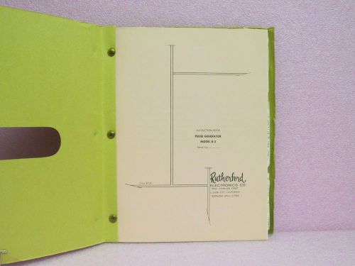 Rutherford Manual  B-3 Pulse Generator Instruction Manual w/Schematics