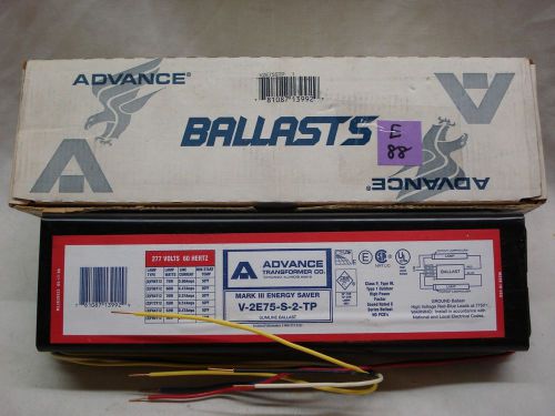 Advance Transformer Mark lll Slimline Ballast,  270 Volt,  V-2E75-S-2-TP,  NIB