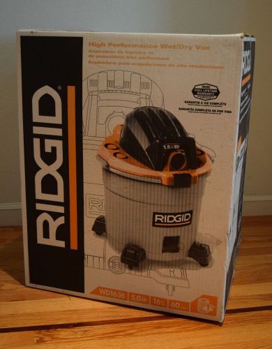 Ridgid wd1636 16 gallon high performance wet/dry vacuum for sale