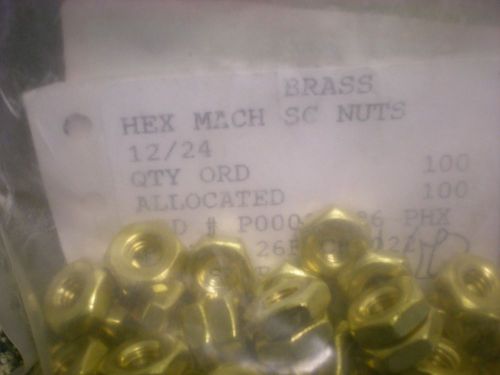 12/24 hex machine nut (100pcs) BRASS