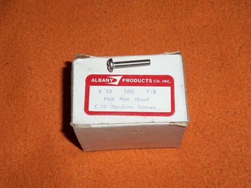 100 Albany Products C-10 Machine Screw Phil. Pan Head 8/32 7/8