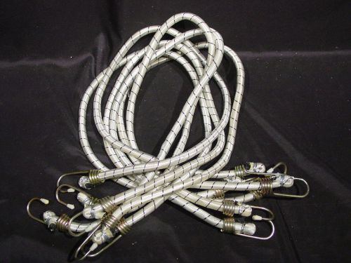 6 Bungee Shock Cords 42&#034; Long Steel Hooks Truck Trailer Tarp Bungy Tie Downs